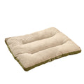 Coffee coloured dog bed with a detachable soft fleece blanket, shown with a cushion base for a large breed dog.