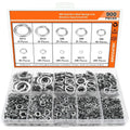 304 stainless steel spring washer assortment kit with 900 pieces in a box, sizes 2mm to 12mm