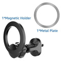 Black magnetic car air vent phone holder with O-ring bracket for mobile phones up to 6.8 inches