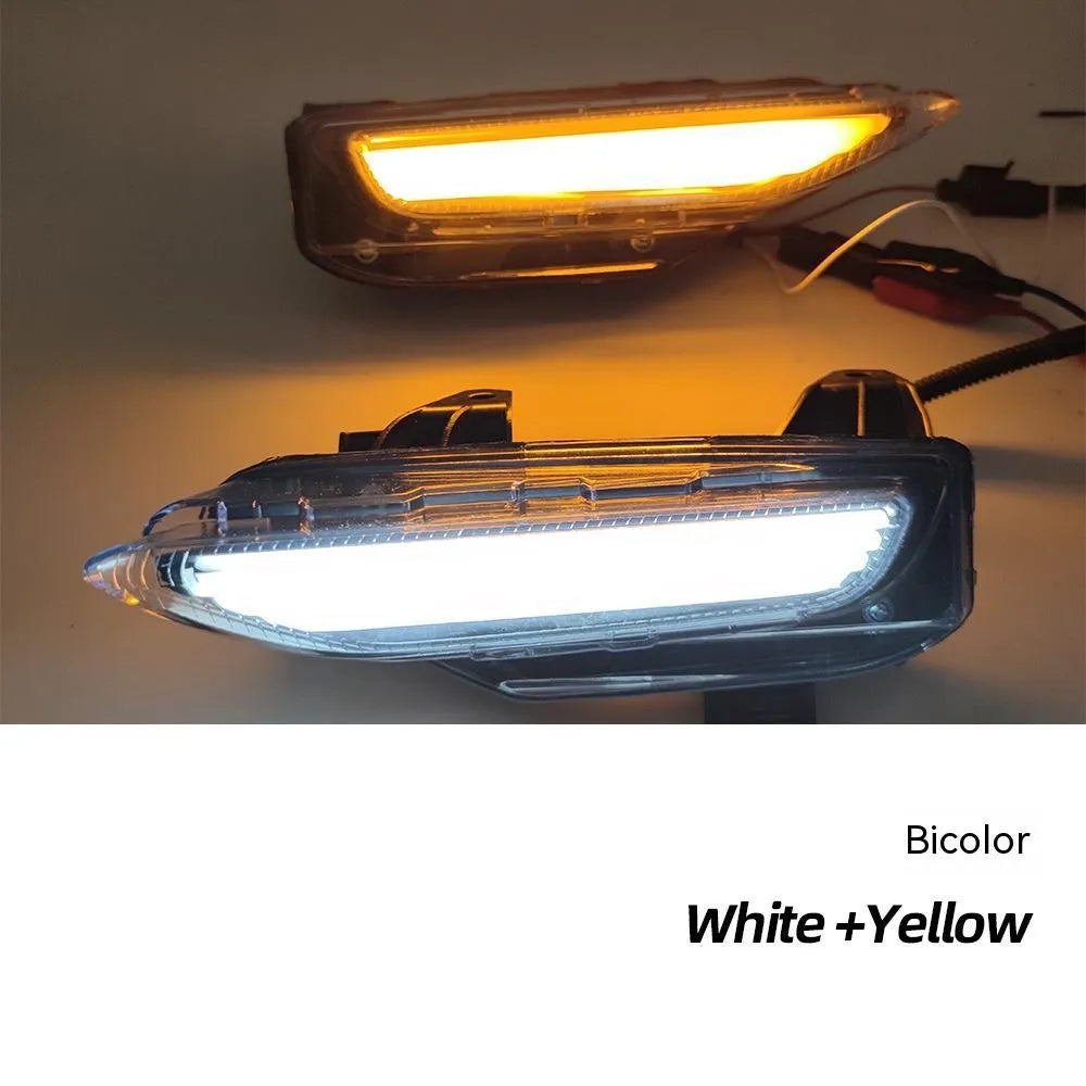 Infiniti Q50 Q70 front bumper LED daytime running lamp and turn signal unit made of black ABS plastic