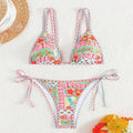 Women's lace-up backless swimsuit in polyester spandex fabric for swimming