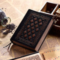 Embossed faux leather A5 notebook in bronze colour with thick 192-page refillable writing pad