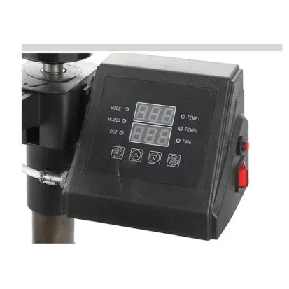 Black thermal transfer heat press machine for T-shirt and fabric printing with control panel