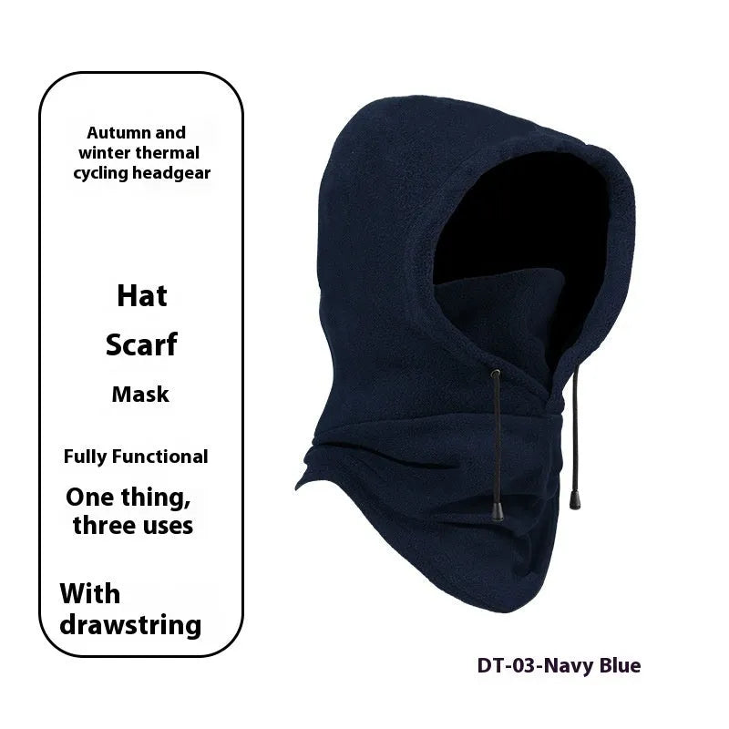 Thermal windproof cycling sports mask in polar fleece black free size unisex face cover