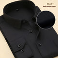 Men's black cotton slim fit business shirt with long sleeves and cardigan styling