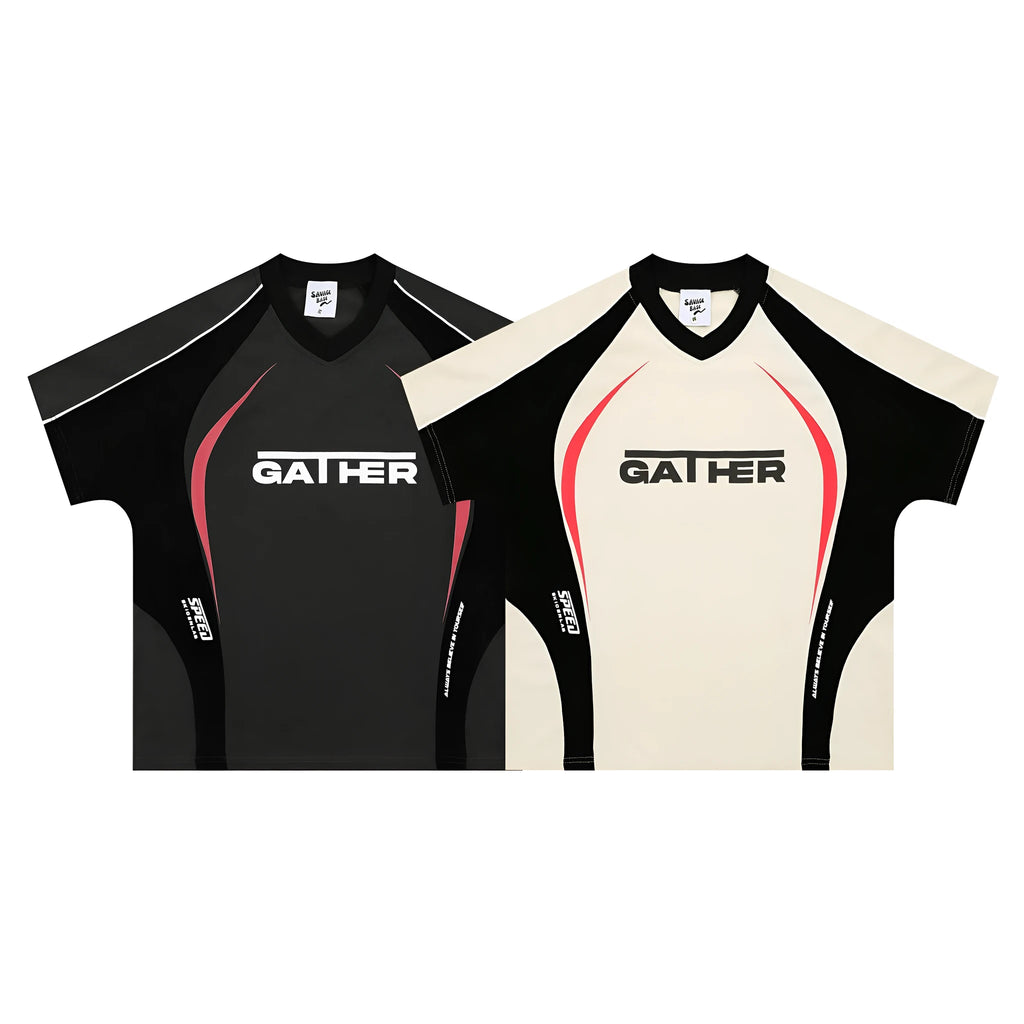 Men's loose t-shirt with colour matching letters printed design in black or apricot colours