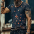 Man's loose fit short sleeve t-shirt with a bold 3D creative art retro pattern on the front.