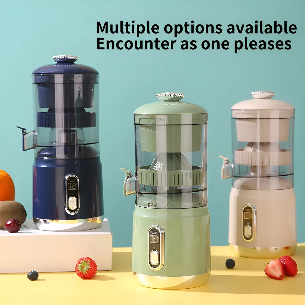 Portable electric juicer with pulp separation, 600ml capacity, ABS body, in beige colour