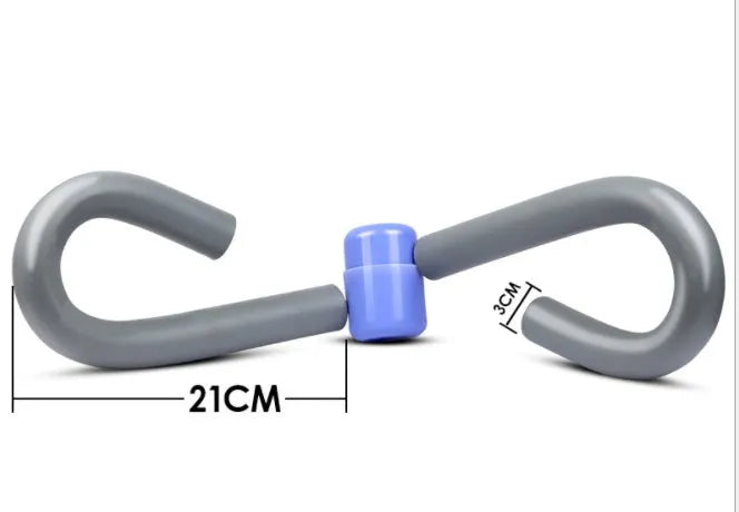 Pink leg training clip made of PVC, foam and steel spring for arm, leg, chest and waist exercise.