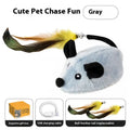 Electric charging simulation mouse cat toy with feather tail decoration