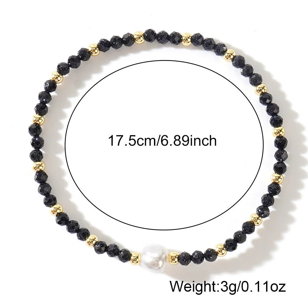 Natural stone geometric bracelet with elliptical elements in various colour options