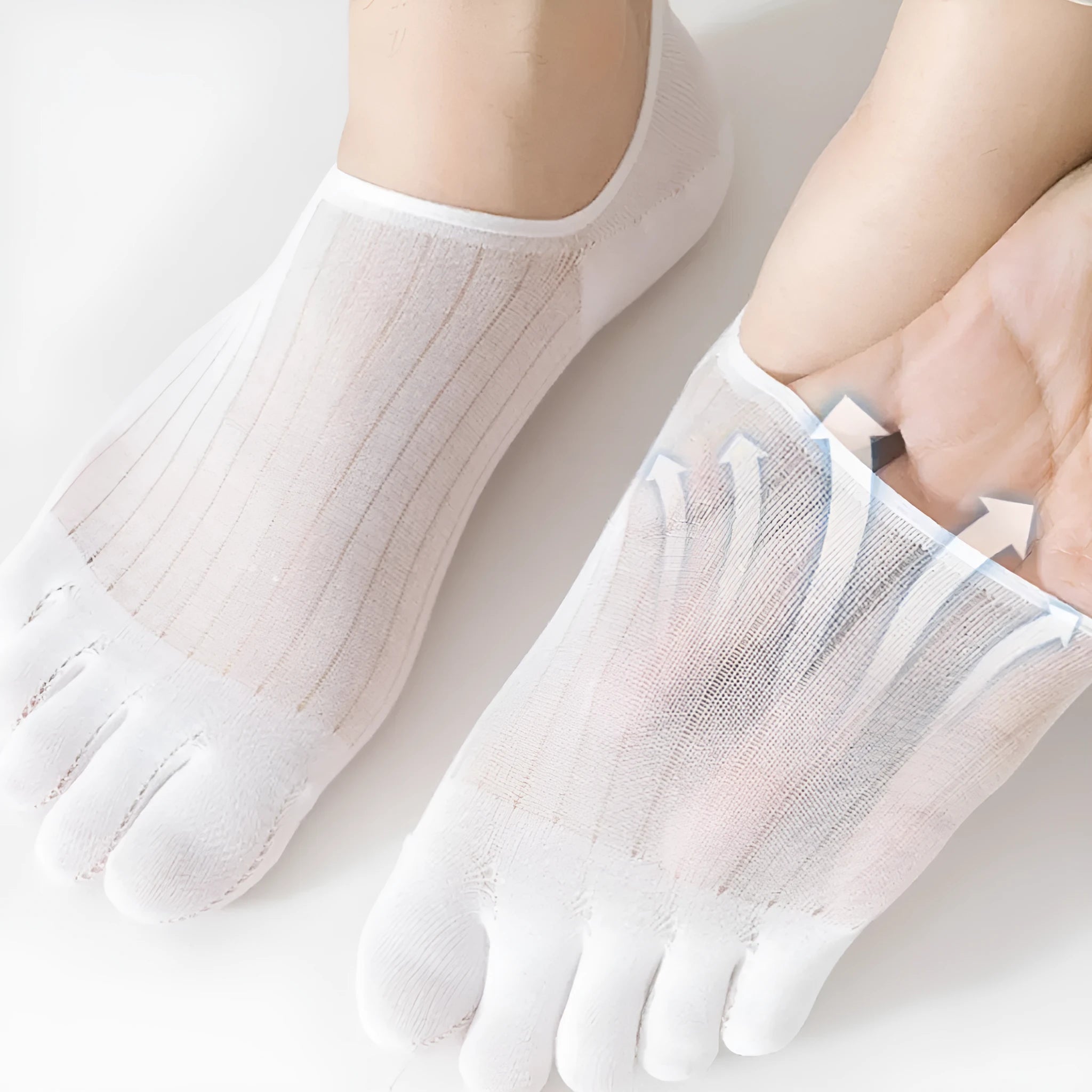 Modal cotton five-finger ultra-thin breathable boat socks in black colour option