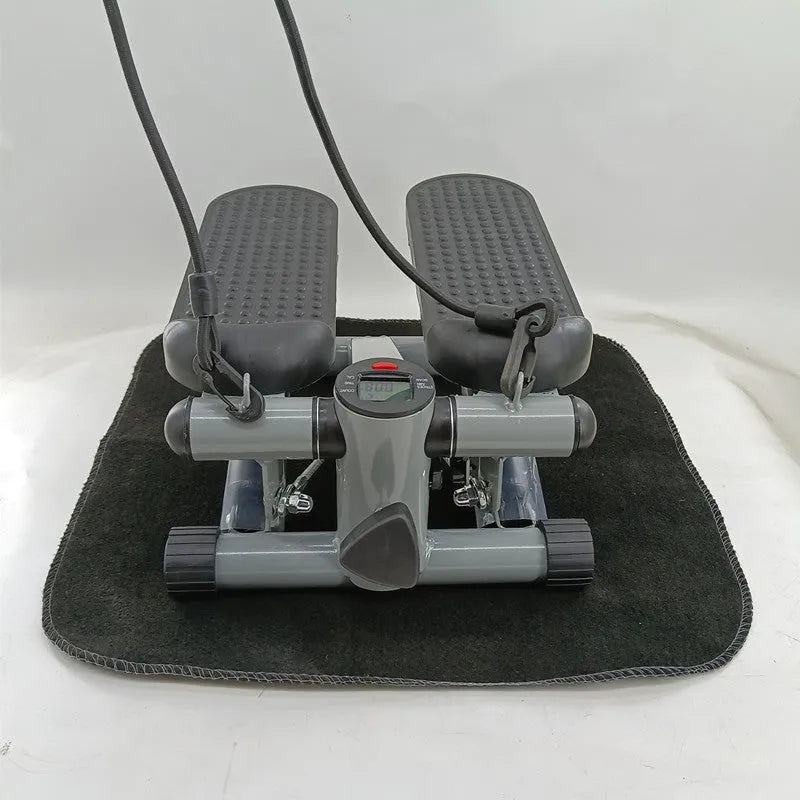 Silver grey household mini treadmill with hydraulic resistance system for waist slimming