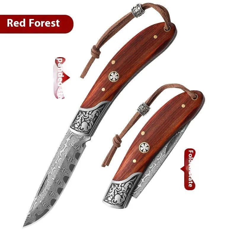 VG10 stainless steel mini folding pocket knife with blue or red dovetail handle