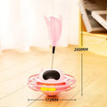 Pink cat tumbler turntable stick toy measuring 17x10 cm for interactive pet play