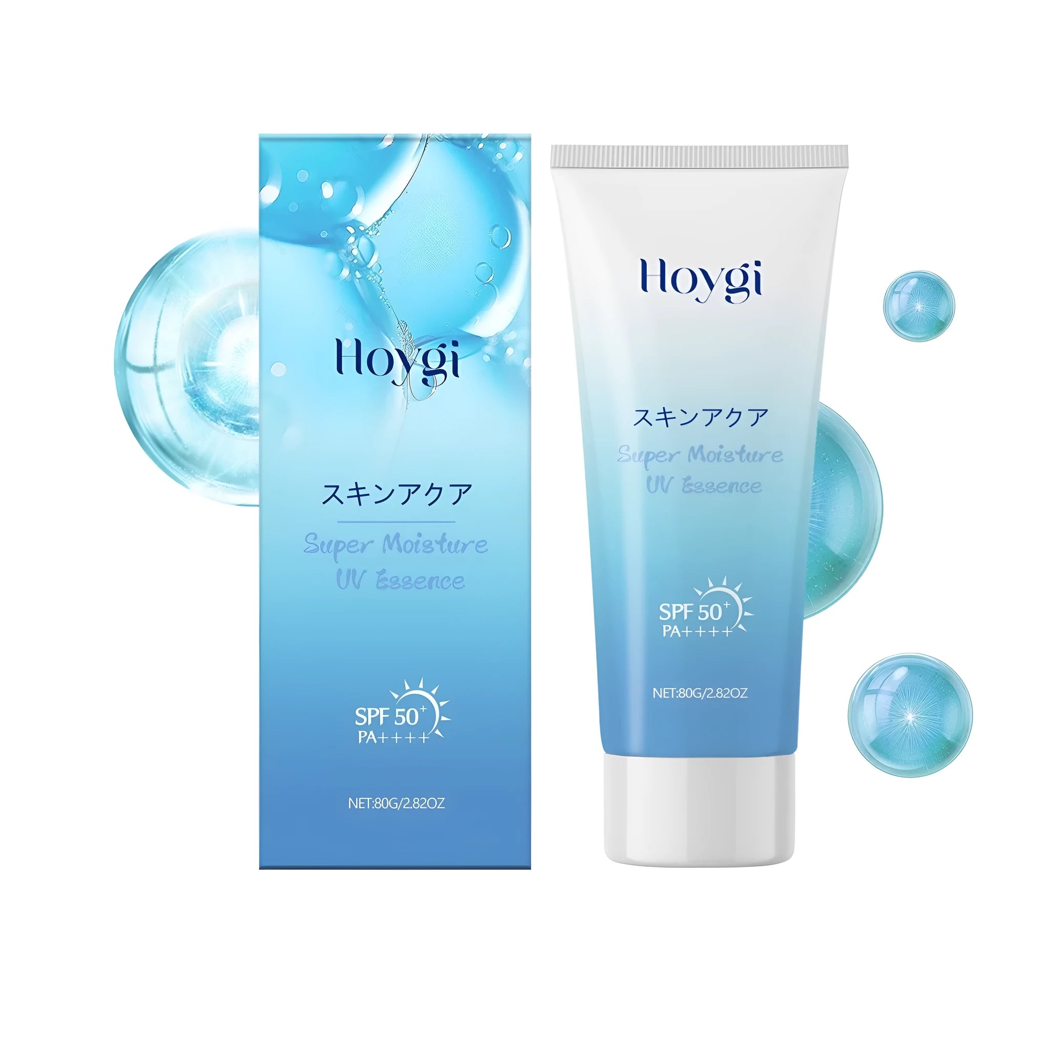 80g tube of refreshing moisturising facial sunscreen with hyaluronic acid and titanium dioxide