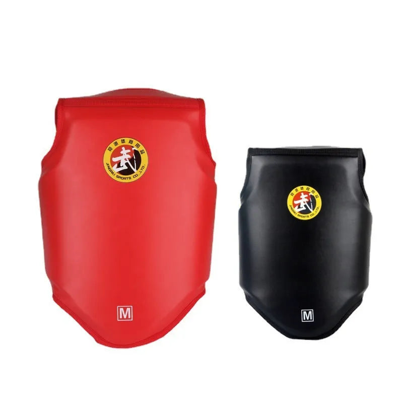 Boxing training chest protector armour in red, blue, or black colours