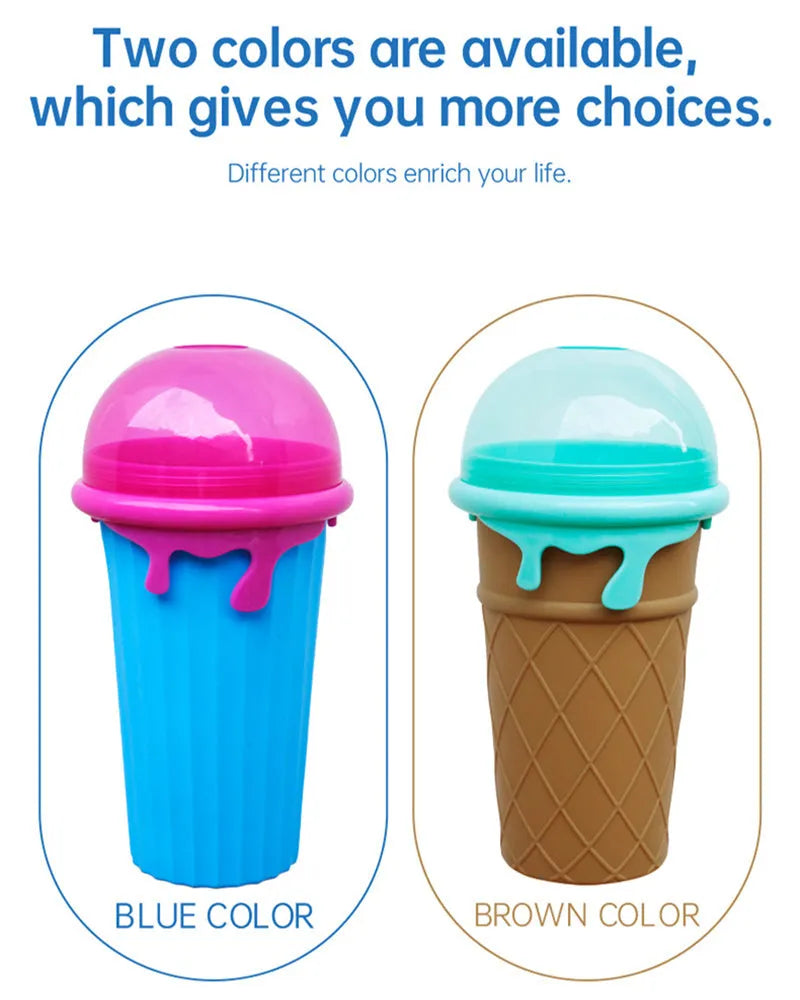 500ml blue quick-freeze slushy maker cup for homemade smoothies