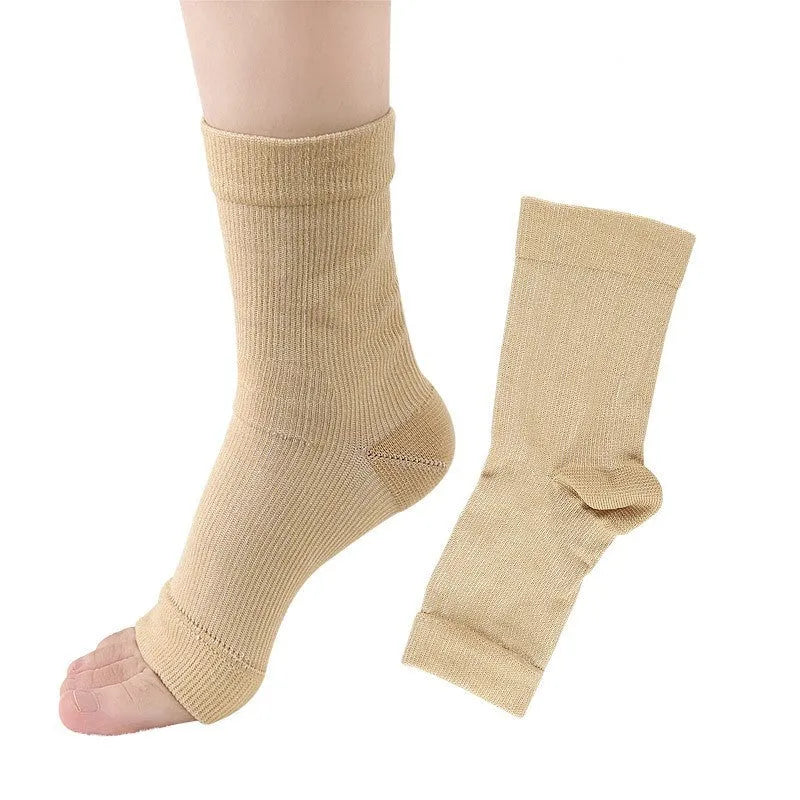 Korean-style sports foot socks with heel invisible pressure design in black, white, skin colour or copper options