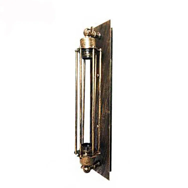Industrial retro iron wall lamp in antique style with a vertical flute design
