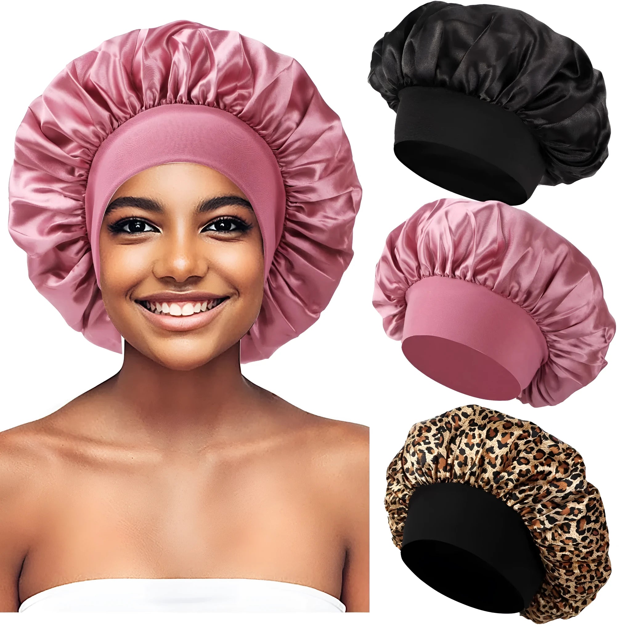 Wide-brimmed knitted tie dye polyester headscarf for women with high elastic fit, flat top, and sunshade function