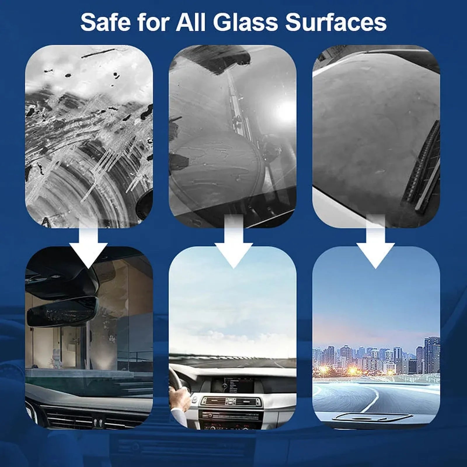 150ml windshield automotive detergent bottle with sponge and microfibre cloth for car glass cleaning