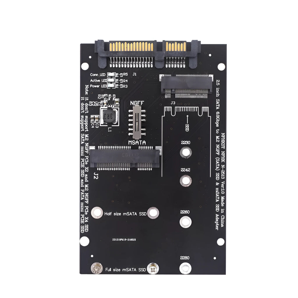 SATA3 to M.2 NGFF MSATA SSD conversion adapter card in black and blue options
