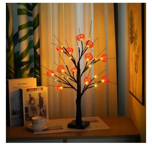 60 cm tall LED decorative birch tree night light with warm white bulbs