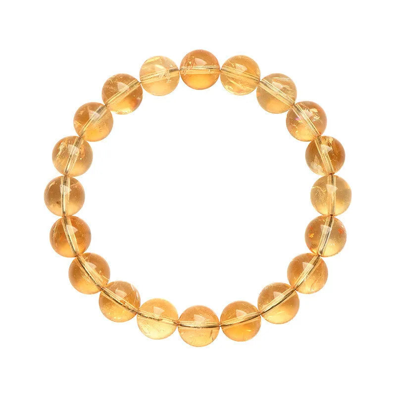 Natural yellow citrine gemstone bracelet with geometric beads in multiple size options