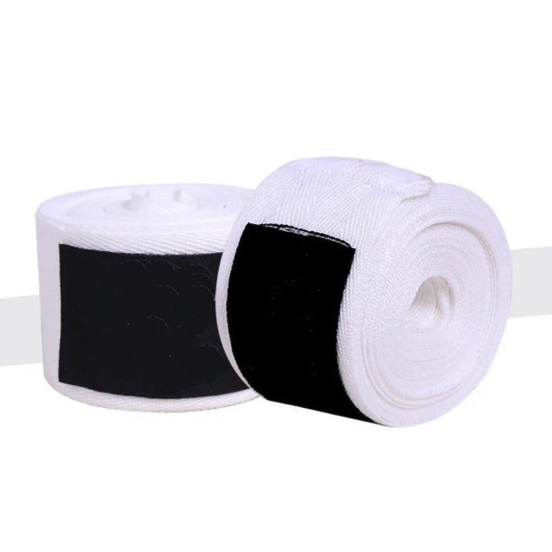Yellow cotton boxing hand wraps ribbon style for training with elastic support