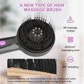 USB-powered anti-leak hair brush scalp massager with mechanical controls in black colour