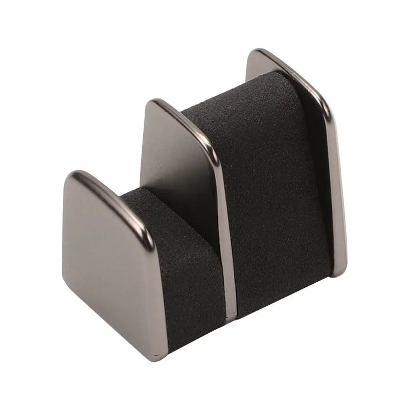 Zinc alloy and leather glasses clip for car dashboard in choice of colours.