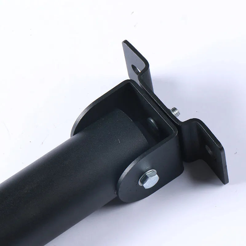 Steel wall rack with 25 tubes for storing barbell rods or gun barrels.