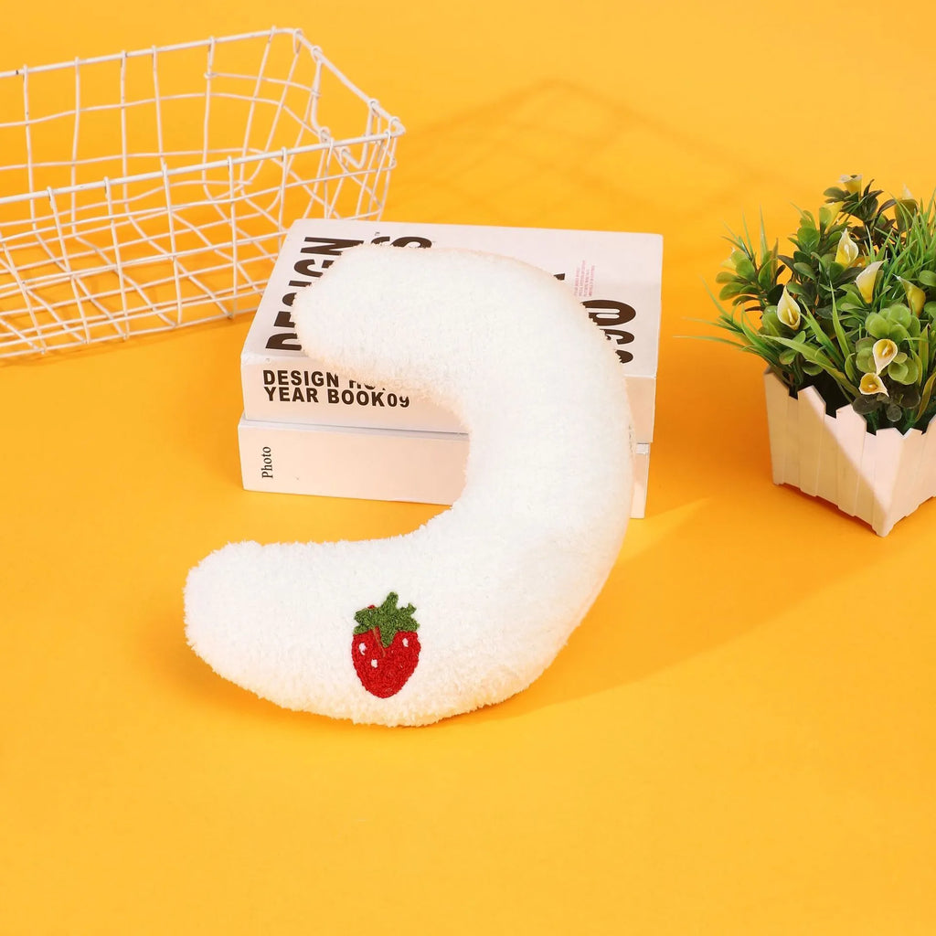 U-shaped half moon pet pillow for cats and dogs in blue, pink, white or yellow colours