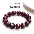 Purple lepidolite crystal bracelet with polished round beads in natural geometric design