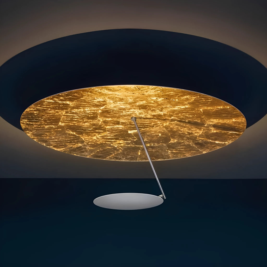 White iron art chandelier ceiling lamp with a 50cm diameter and warm LED light.