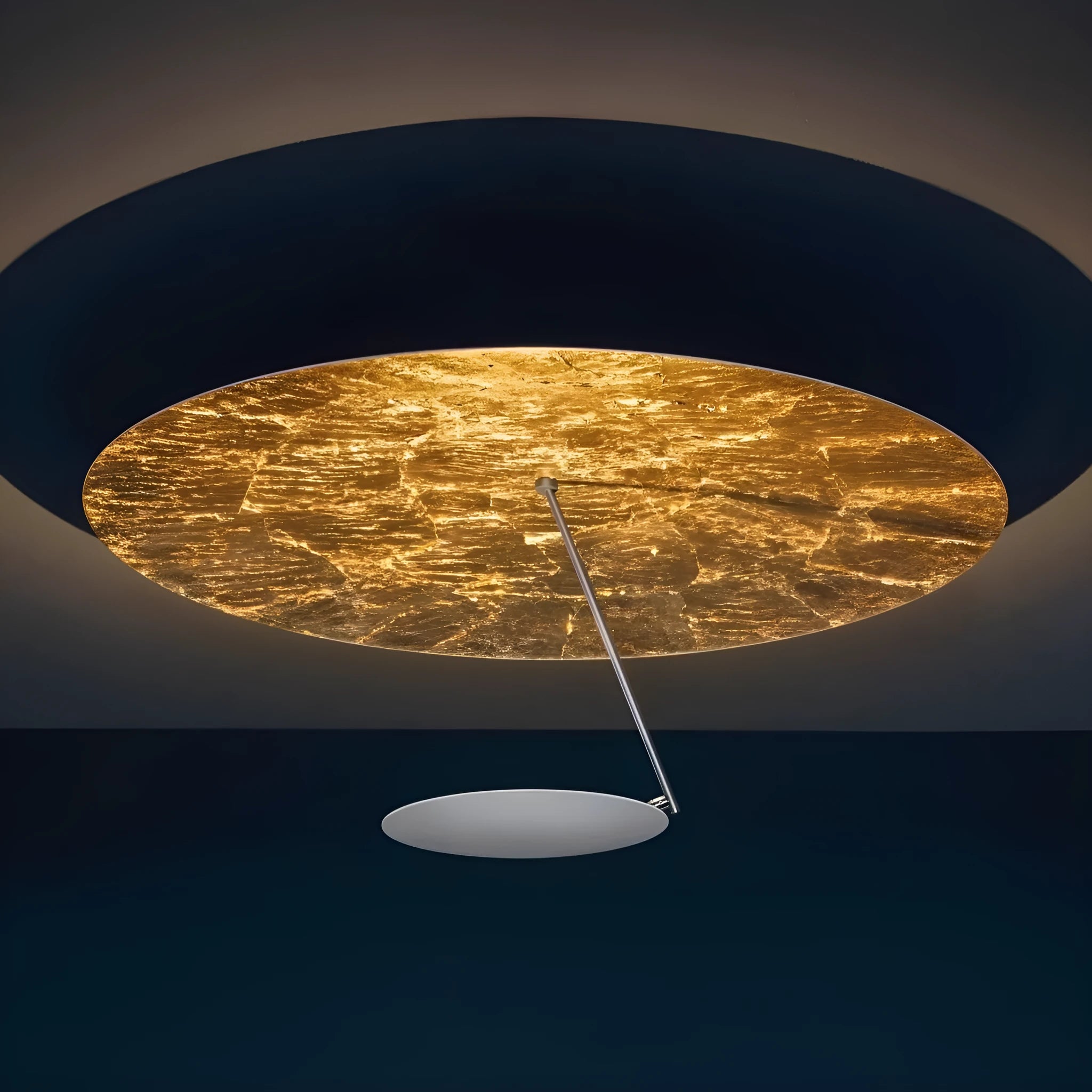 White iron art chandelier ceiling lamp with a 50cm diameter and warm LED light.