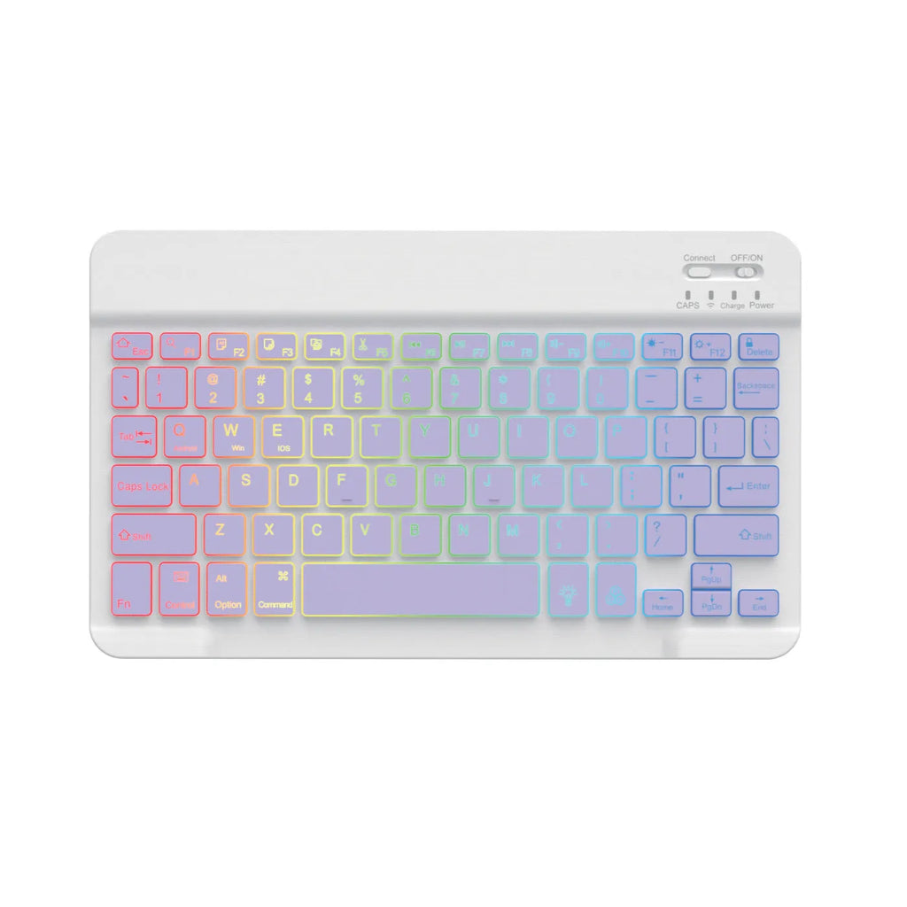 10-inch wireless Bluetooth keyboard with colourful LED backlighting for tablets
