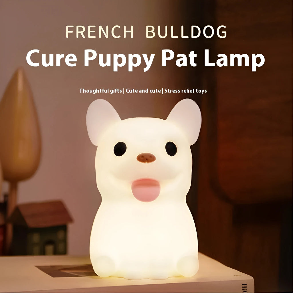 Silicone animal-shaped USB night light with dimming function for bedside use