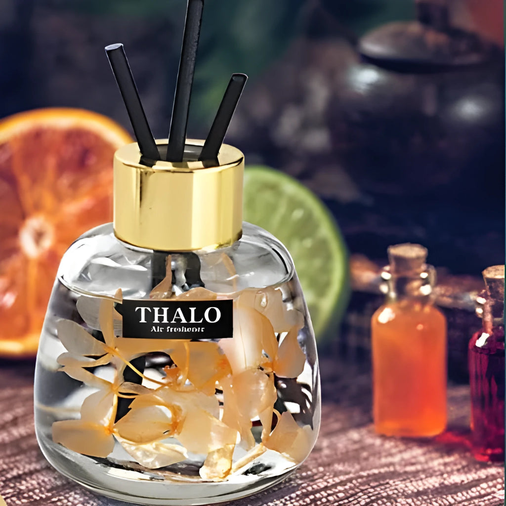 Creative glass bottle car perfume ornament for loose incense aromatherapy, shown in various colour scents.