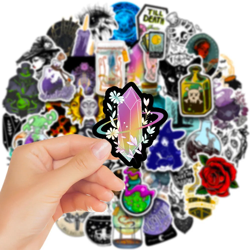 Waterproof PVC stickers 50 pack with glossy finish for laptop skateboard personalisation