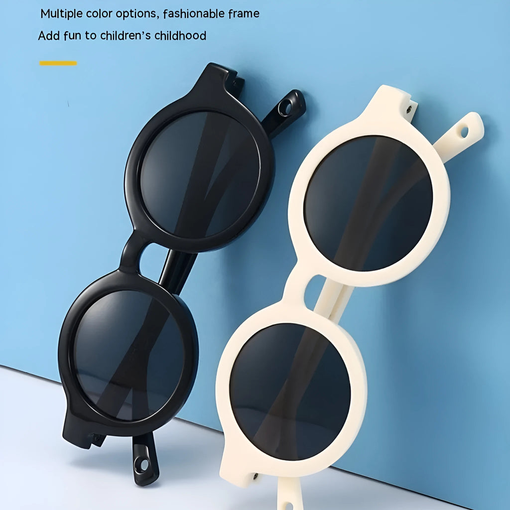 Children's silicone sunglasses for toddlers 0-3 years with round frame and UV400 protection