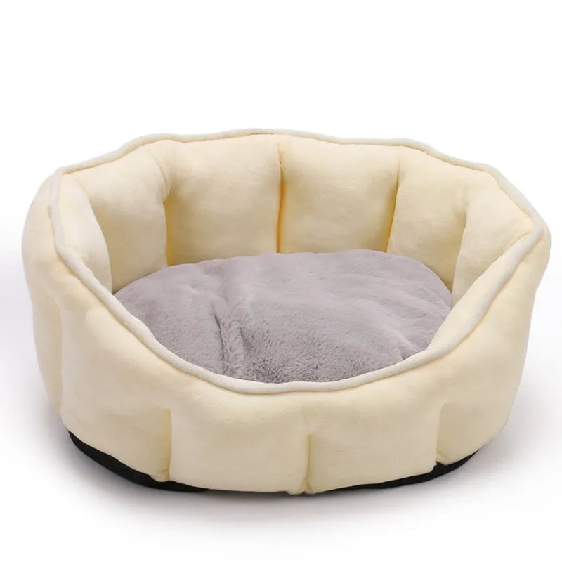 46cm cube cat kennel mat house with plush interior in grey, green, pink, or yellow colours