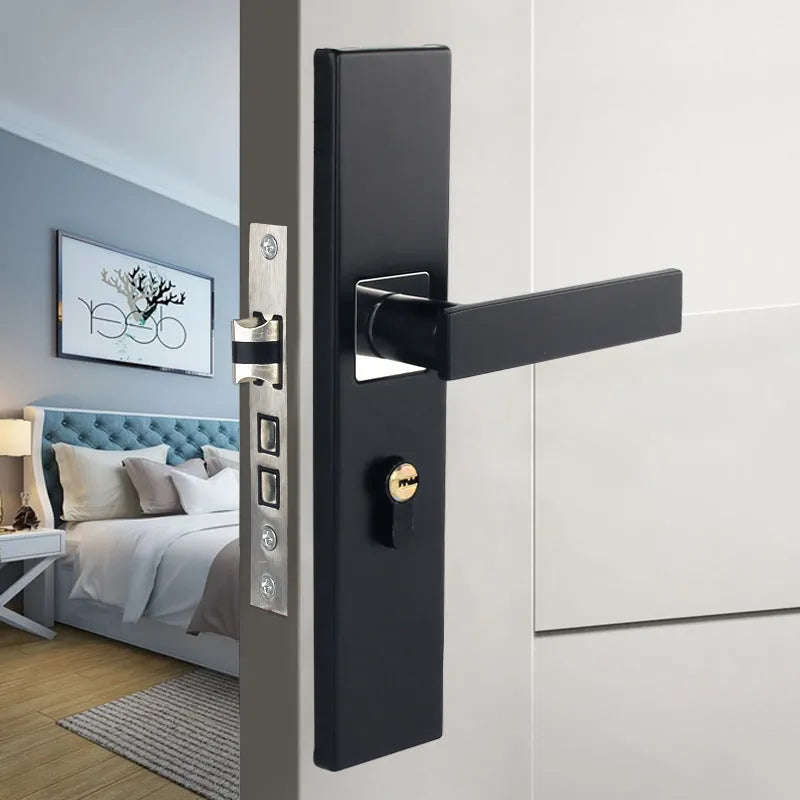 Aluminium alloy split magnetic door lock handle for indoor timber doors
