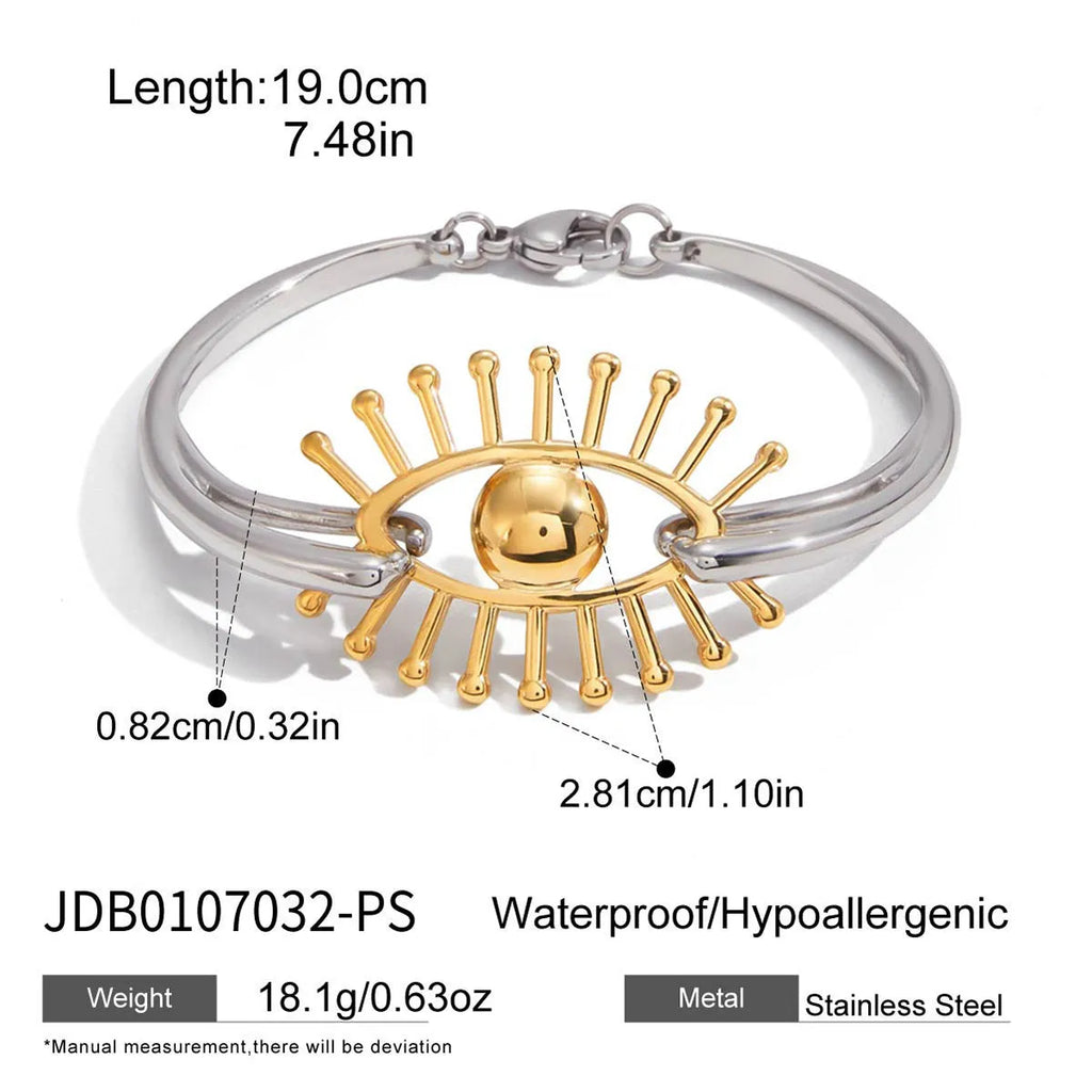 Stainless steel bracelet with Devil's Eye ornament in European American style, colour JDB0107032-PS