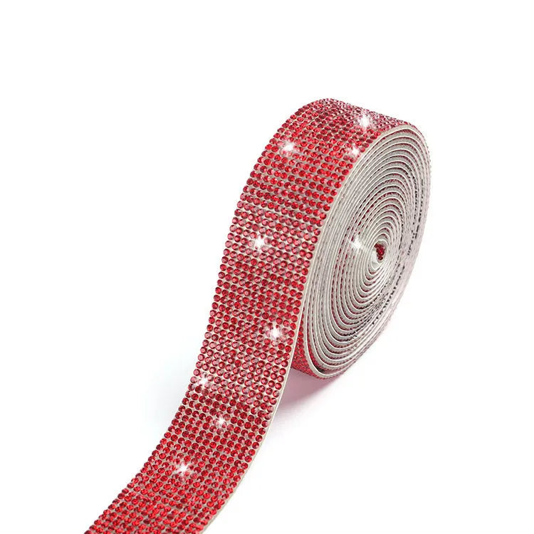 Self-adhesive water drill strip for clothing decoration in white and AB colour options