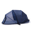 Portable folding cloth tent for cats with mesh side panels and a carry handle.