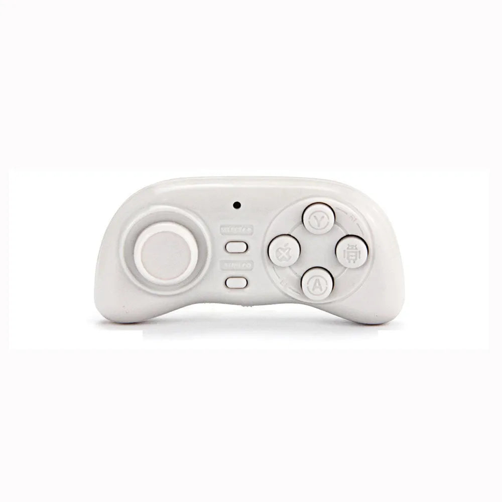 Black mobile game controller Smart Handle 608 on white background, Bluetooth mini gamepad with plastic body