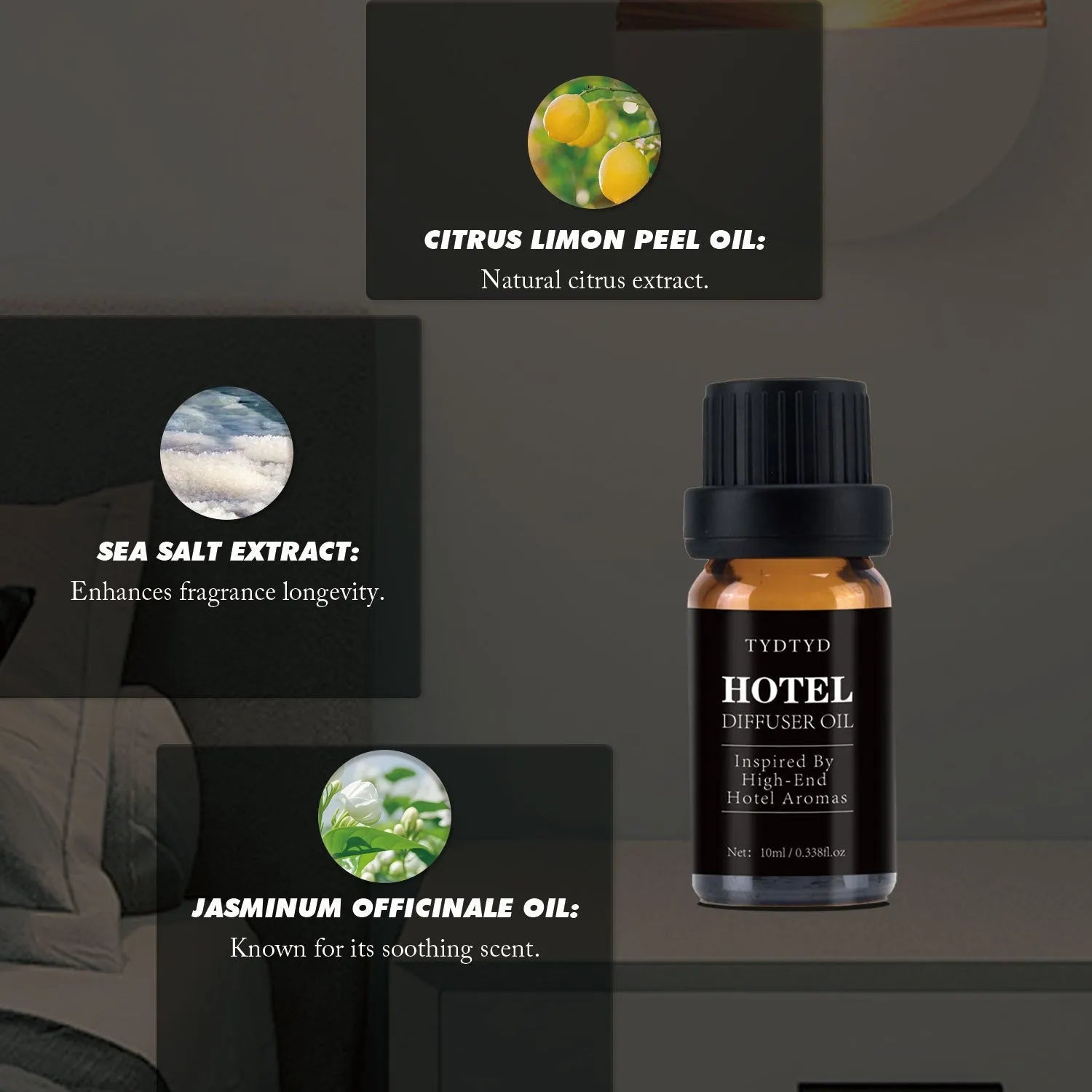 10ml amber glass bottle of natural plant fragrance essential oil