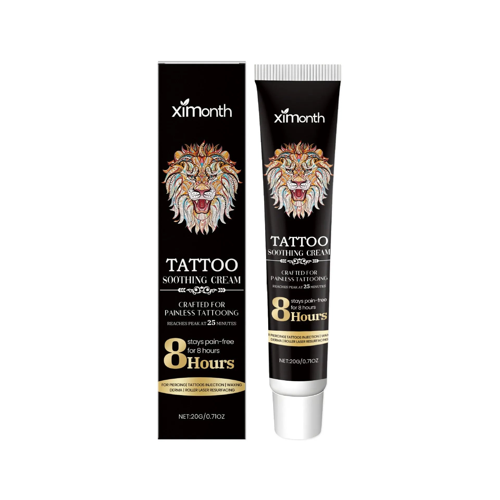 20g tube of tattoo soothing neck cream with botanical ingredients for neck care